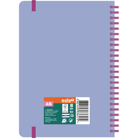 Caderno Espiral A5 Capa Soft Quadriculado (várias opções) Note!