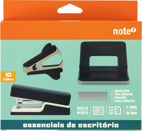 Pack Furador, Tira Agrafos, Agrafador e Agrafos Note!