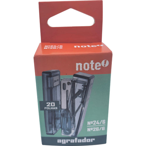 Agrafador Mini Transparente 20 Folhas(várias opções) Note!