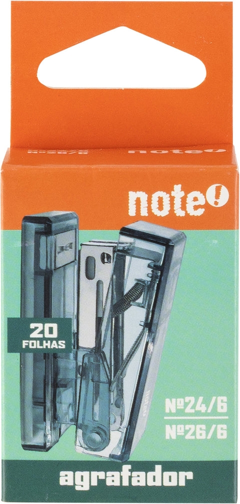 Agrafador Mini Transparente 20 Folhas (várias opções) Note!