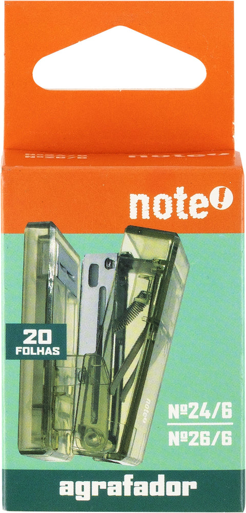 Agrafador Mini Transparente 20 Folhas (várias opções) Note!