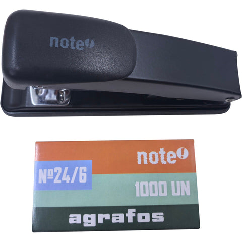 Agrafador Metálico para 25 Folhas com Recarga de 1000 Agrafos Note!