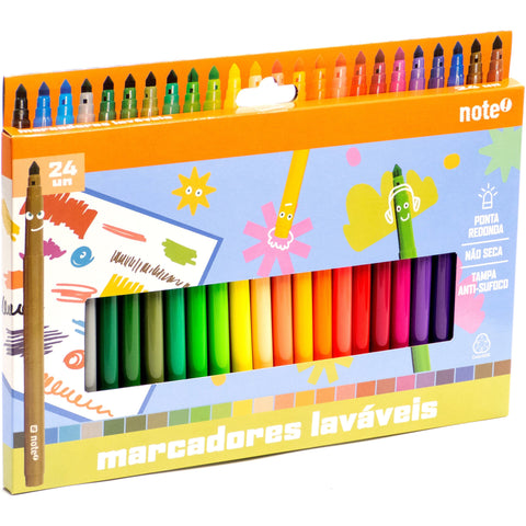 Marcadores de Colorir Laváveis 24 Unidades Note!