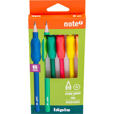 Lapis Hb Resina Com Grip 6 Unidades Note!