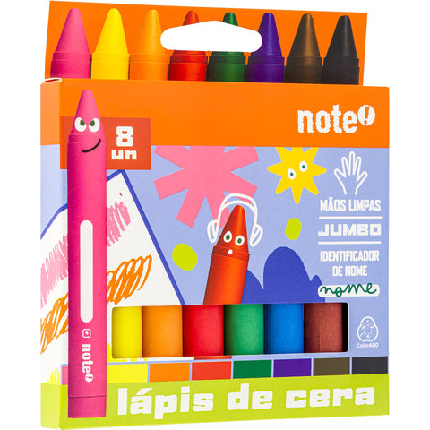 Lápis de Cera Mega 8 Unidades Note!