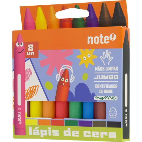 Lápis de Cera Mega 8 Unidades Note!