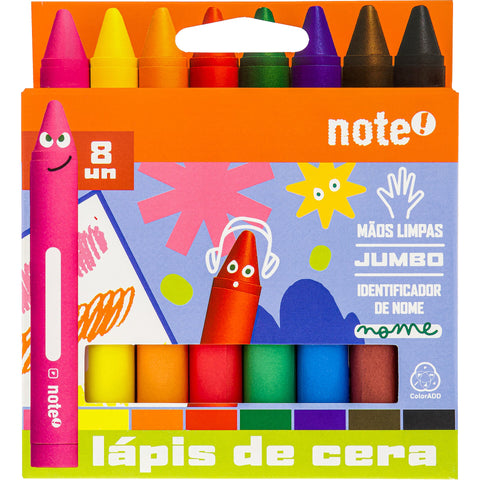 Lápis de Cera Mega 8 Unidades Note!