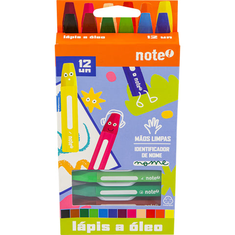 Lápis Pastel A Oleo 12 Unidades Note!