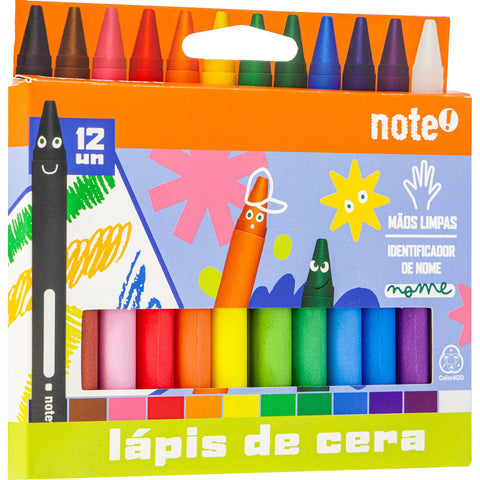 Lápis de Cera 12 Unidades Note!