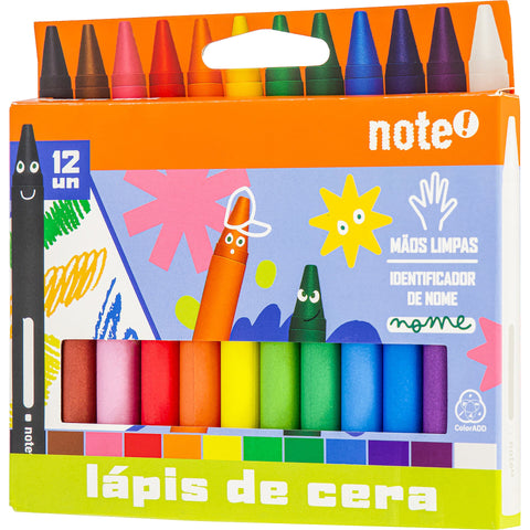 Lápis de Cera 12 Unidades Note!