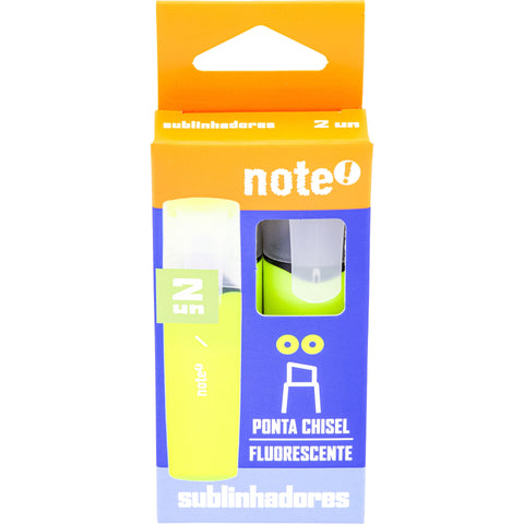 Sublinhador Neon Amarelo 2 Unidades Note!