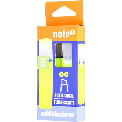 Sublinhador Neon Amarelo 2 Unidades Note!