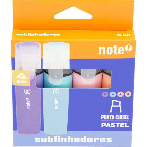 Sublinhador Cores Pastel Sortidas 4 Unidades Note!