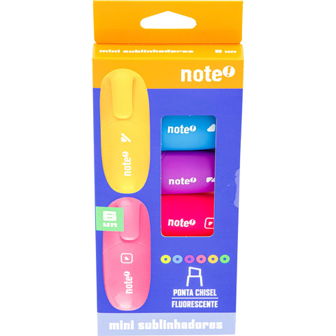 Sublinhador Mini Neon 6 Unidades Note!