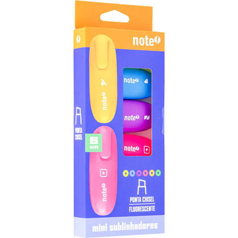 Sublinhador Mini Neon 6 Unidades Note!
