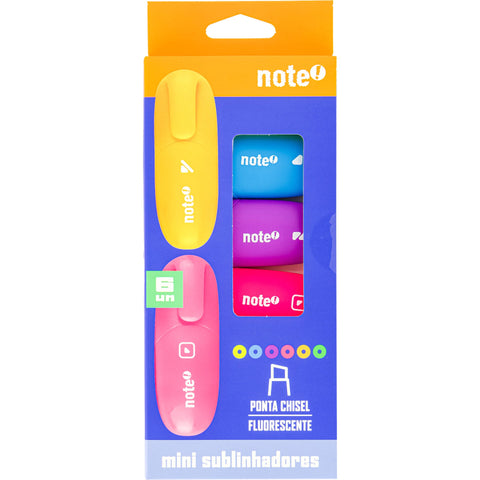 Sublinhador Mini Neon 6 Unidades Note!