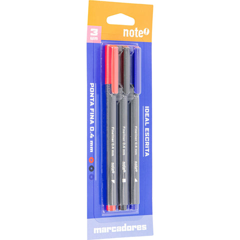 Marcador de Escrita 0.4mm Cores Sortidas 3 Unidades Note!