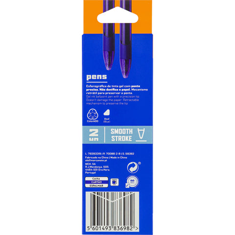 Esferográfica Retrátil 0.7mm Azul 2 Unidades Note!