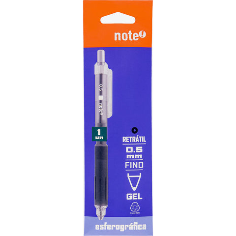 Esferográfica Soft Gel 0.5mm Preta Note!