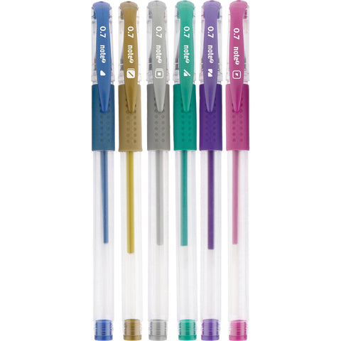 Esferográfica Tinta Gel Metalizadas 0.7mm 6 Unidades Note!