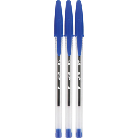 Esferográfica Transparente Tinta Azul 3 Unidades Note!
