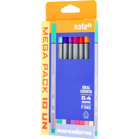 Marcador de Escrita 0.4mm Cores Sortidas 10 Unidades Note!