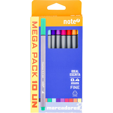 Marcador de Escrita 0.4mm Cores Sortidas 10 Unidades Note!