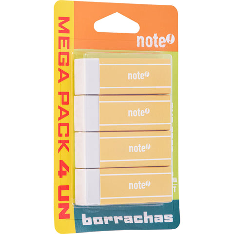 Pack Promocional Borrachas Brancas Tecnic 4 Unidades Note!