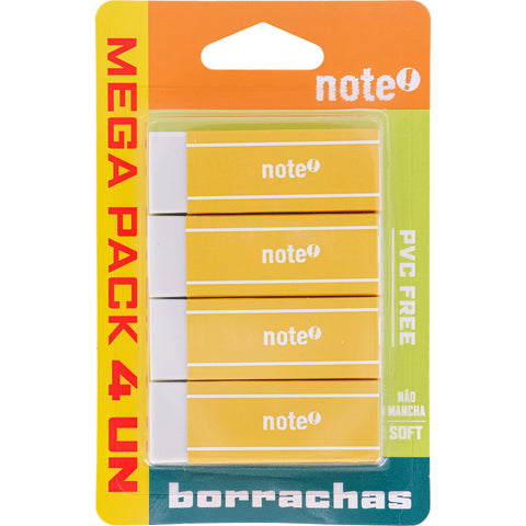 Pack Promocional Borrachas Brancas Tecnic 4 Unidades Note!