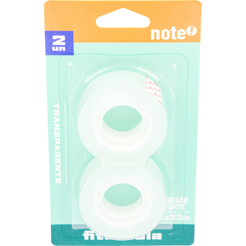 Fita Cola Transparente 19mmx33m 2 Unidades Note!