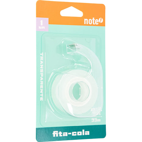 Fita Cola Transparente com Dispensador 19mmx33m Note!