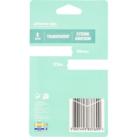 Fita Cola Transp Com Desenr 19 Mm*33 M Note!