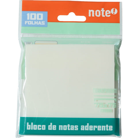 Bloco de Notas Aderentes 75x75mm Transparentes Note!