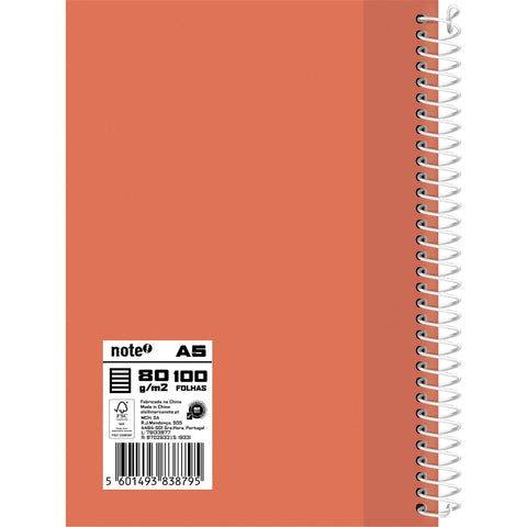 Caderno Espiral A5 Capa Dura Pautado (várias opções) Note!