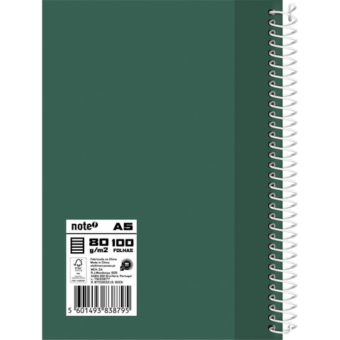 Caderno Espiral A5 Capa Dura Pautado (várias opções) Note!