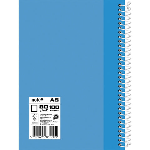 Caderno Espiral A5 Capa Dura Liso (várias opções) Note!
