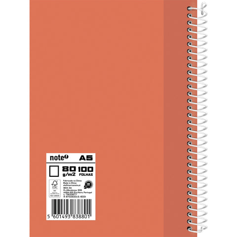 Caderno Espiral A5 Capa Dura Liso (várias opções) Note!