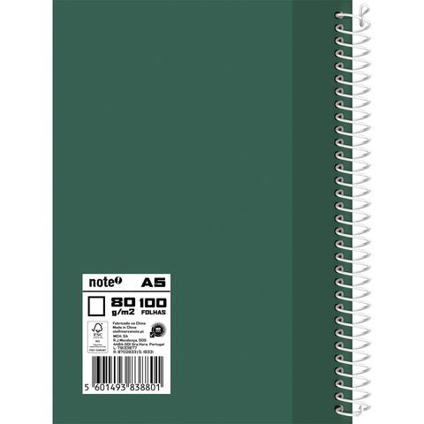 Caderno Espiral A5 Capa Dura Liso (várias opções) Note!