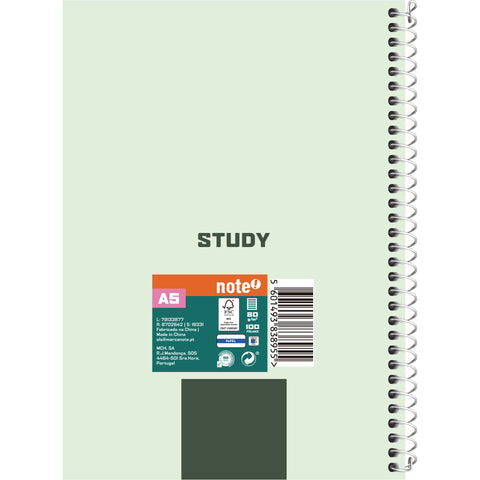 Caderno Espiral Formato A5 Cdura P 100 F 80 G 5 Banda Note!