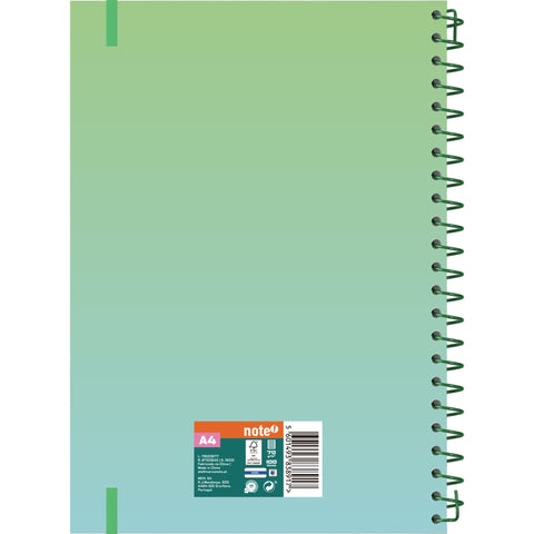 Caderno Espiral A4 Capa Dura com Elástico Degradê Pautado (várias opções) Note!