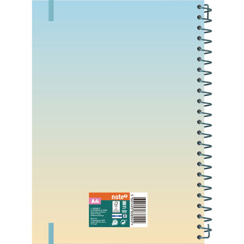Caderno Espiral A4 Capa Dura com Elástico Degradê Quadriculado (várias opções) Note!