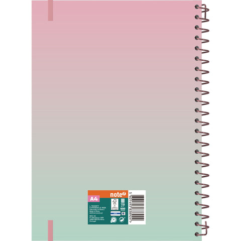 Caderno Espiral A4 Capa Dura com Elástico Degradê Quadriculado (várias opções) Note!