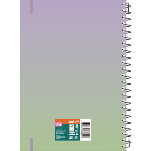 Caderno Espiral A4 Capa Dura com Elástico Degradê Quadriculado (várias opções) Note!