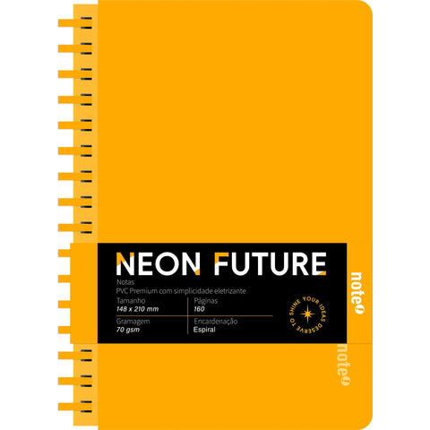 Caderno Espiral A5 Capa PVC Pautado Neon (várias opções) Note