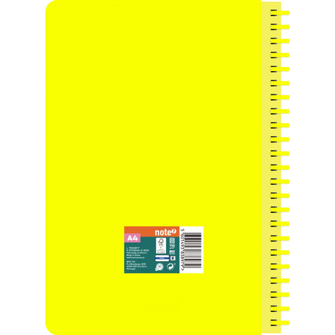 Caderno Espiral A4 Capa PVC Pautado Neon (várias opções) Note!