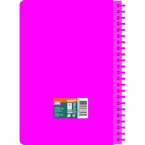 Caderno Espiral A4 Capa PVC Pautado Neon (várias opções) Note!