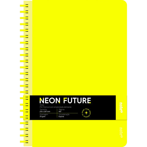 Caderno Espiral A4 Capa PVC Pautado Neon (várias opções) Note!