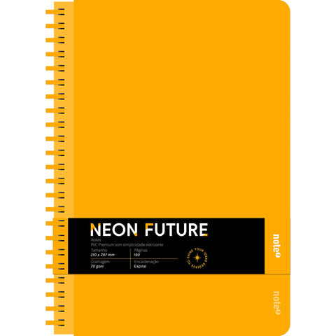 Caderno Espiral A4 Capa PVC Pautado Neon (várias opções) Note!