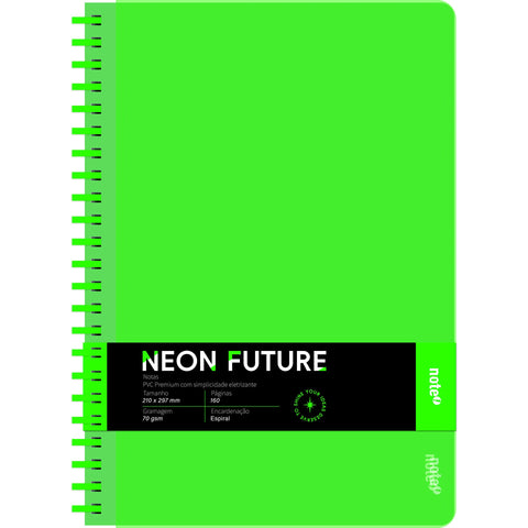 Caderno Espiral A4 Capa PVC Pautado Neon (várias opções) Note!