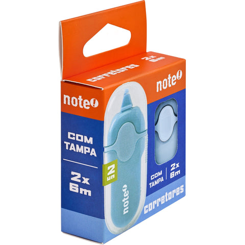 Fita Corretora com Tampa 6m 2 Unidades (várias cores) Note!